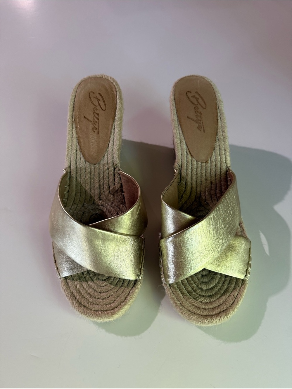 Bettye metallic gold espadrille wedge sandals